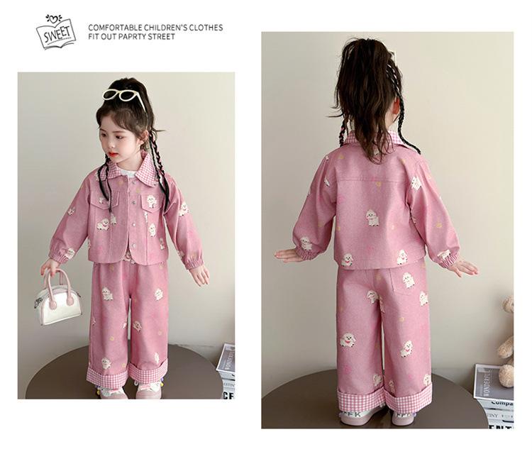 Spring 2025 Stylish Cartoon Two-Piece Set for Baby Girls
