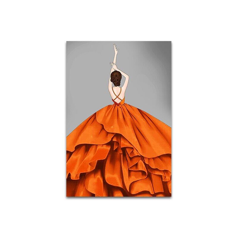 Elegant Damehatt Lerret Maleri Abstrakt Figur Plakater HD Trykk Vegg HD Bilder Stue Hjem Dekorativ Uten Ramme Gaver