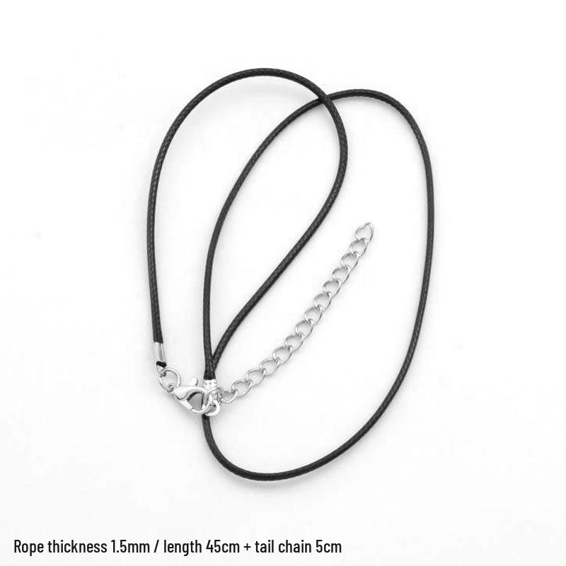 Leather Cord Black Necklace DIY Pendant, 2.0mm Thick Wax Rope Necklace Accessories