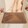 Polyester bathroom mat with embossed leaves, anti slip and absorbent carpet, suitable for bathroom, bedroom, living room, home d