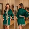 Yaoting Elegant Retro Chinese-Style Satin Nightgown for Women, Luxurious & Noble Home Bathrobe - Summer 3370.