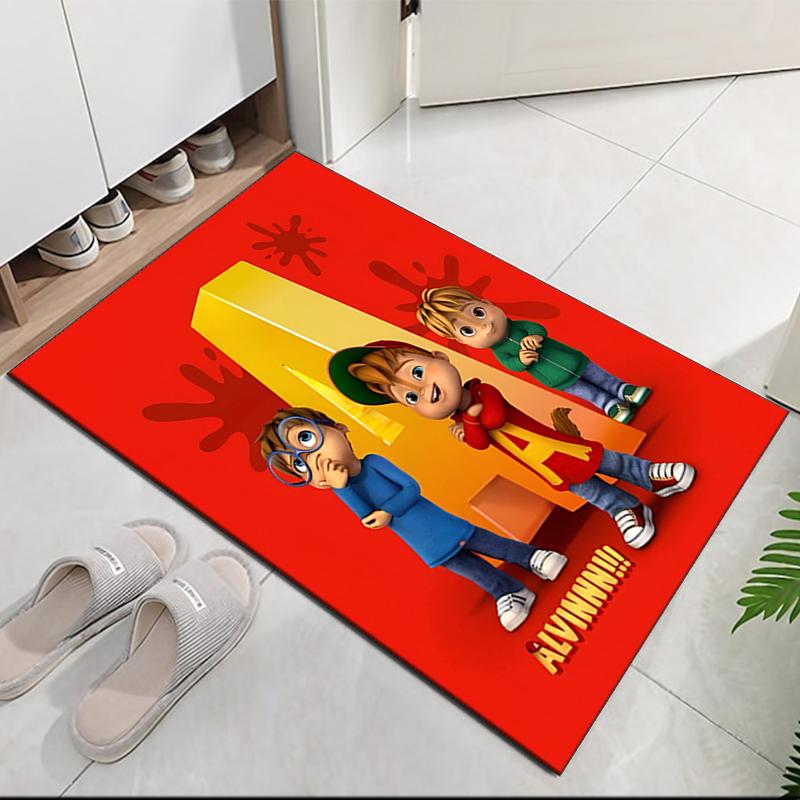 Tapete com Estampa de Alvin e os Esquilos para Cadeira de Escritório Sala de Estar Quarto Cozinha Decoração de Ambientes Presentes