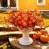 Indoor Artificial Flower Bundles Morning Glory Bouquet, Realistic Plastic Fake Floral Arrangement Faux Plants for Table Centerpieces Home Office