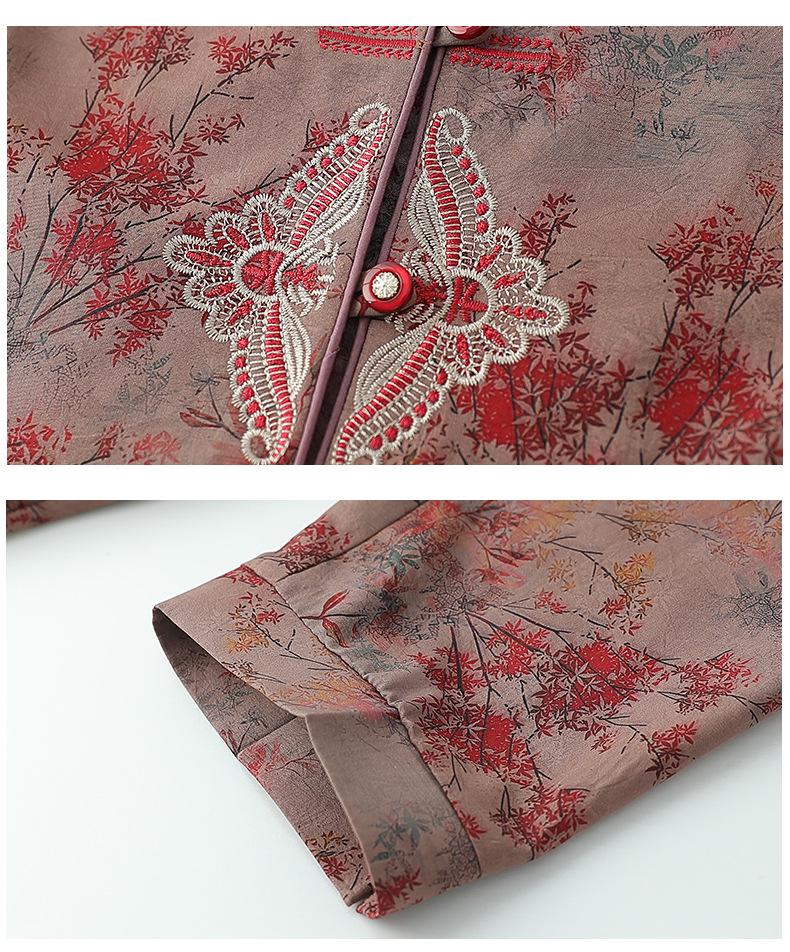 Chinese Style Short-Sleeve Two-Piece Set for Middle-Aged and Elderly Women - Spring/Summer Wear