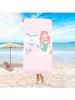 Purple Little Mermaid Children'S Bath Towel Pink Beach Towel Seaside Swimming Quick Drying Bath Towel Absorbent Portable