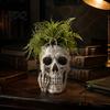 Dark Aesthetic Plant Container Gothic Skull Planter with Middle Finger Design Resin Skeleton Flower Pot Funny for Succulents Ornament Halloween Home