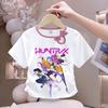 Girls' Fashionized Witch-Hunting Girl Group Top - Summer Children's Round-neck Short-sleeved Pure Cotton T-shirt