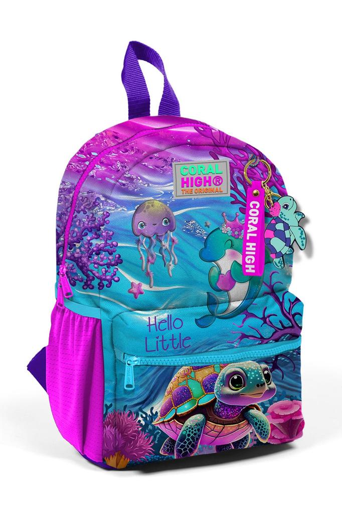 Mini batoh Yuva Růžovo-fialový se vzorem želvy Dvoukomorový 23556