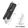 Titanium Alloy Utility Knife EDC Outdoor Tool Push-pull Knife Free 10 Replaceable SK5 Blade Express Box Knife with Back Clip