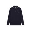 Letter Logo Printed Knit Long Sleeve Polo Shirt Men Tops Legendary-Blue F11M331202ANV