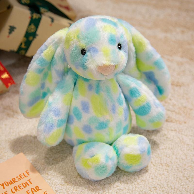 Jelly Lop-Eared Rabbit Plush Toy – Floral Cloth Doll, Christmas Gift for Girls