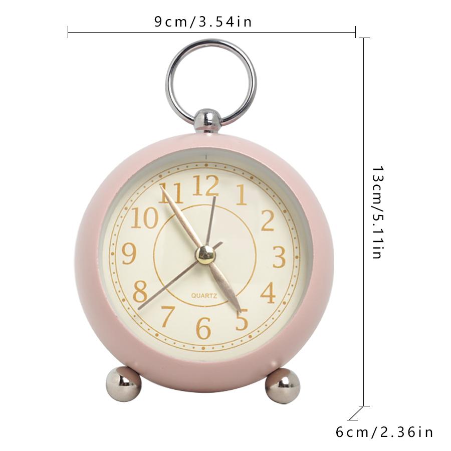 1pc Simple Metal Quartz Alarm Clock, Nightstand Luminous Mute Clock, Suitable for Home, Office Decoration