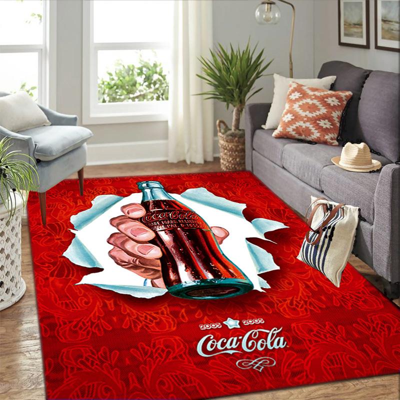 Christmas Gift Halloween Themed Cola Beverage Coca Cola Carpet Is Suitable for Living Room and Bedroom Doormats Office Balcony Decorative Carpet V27