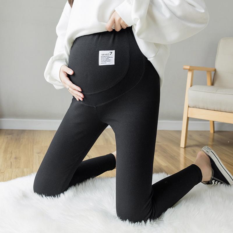In-Stock Maternity Leggings: Soft, Warm Cotton, Plus Velvet, Elastic Fit for Spring, Autumn & Winter