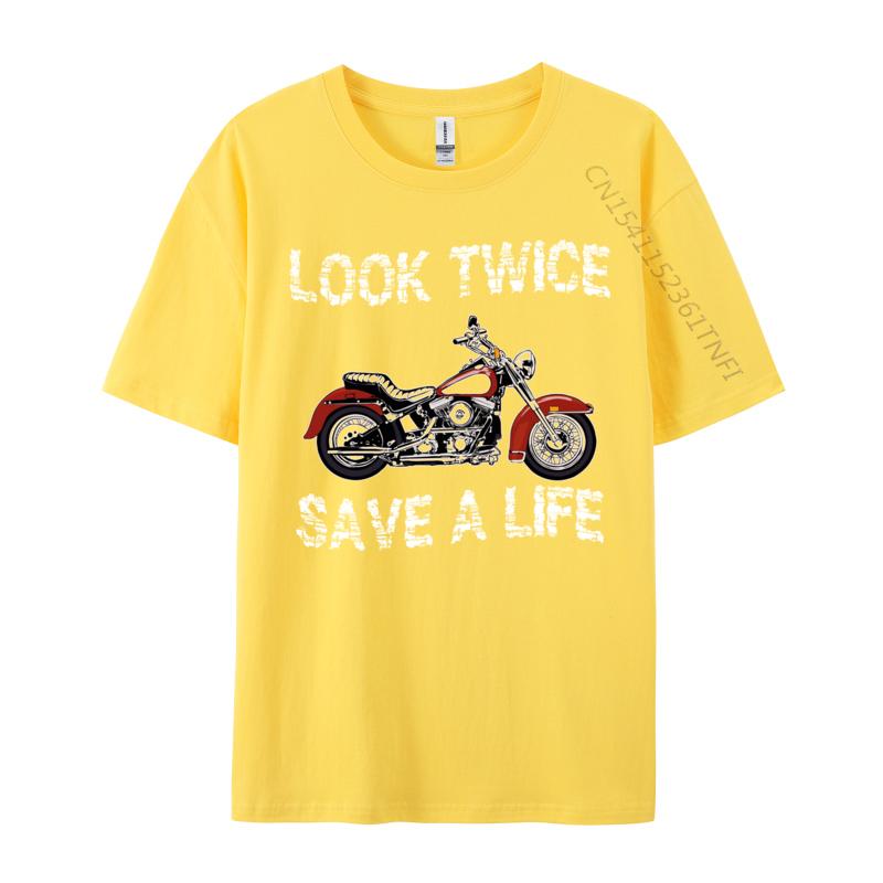 Look Twice Save A Life Motorcycle Bike Safety Fitted Limited Edition 1974 Tshirts Autumn Tees For Unisex TeeShirts Fitness Tight