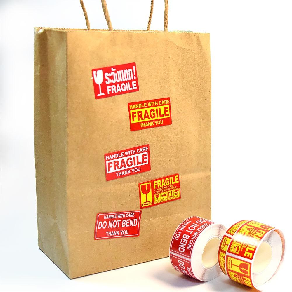 250pcs/roll,Fragile Warning Label, English Copperplate Sticker, Anti-removal Fragile Warning Label, Red Warning Label