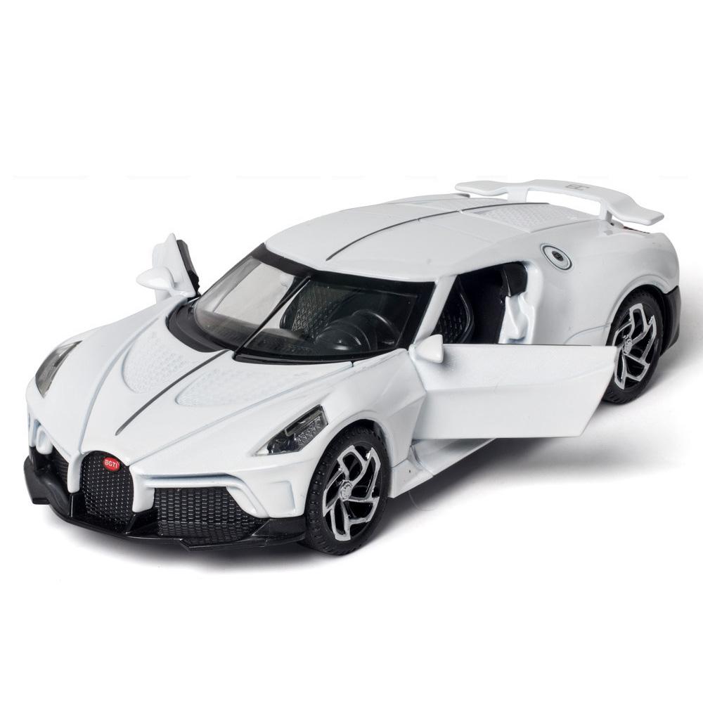 1:32 La Voiture Noire Legierung Druckguss Autos Modell Spielzeug Mit 5 Türen Geöffnet Rückzieher Sound Licht Sportfahrzeuge Spielzeug Für Jungen Geschenke