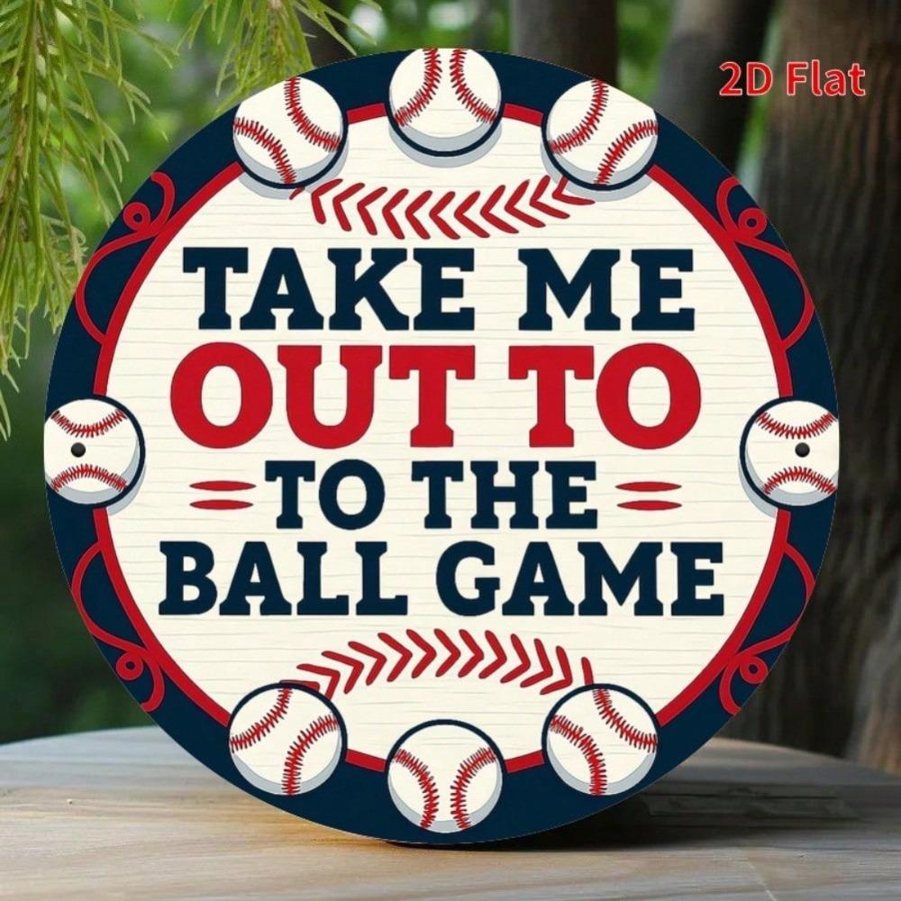 Baseball Metal Wall Art 2D Flat Sign 8x8 Inch Player Decor Home Bar Gift