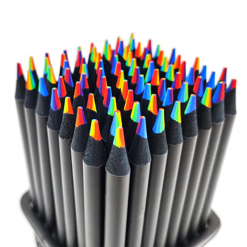 5/10Pcs 7 Colors Concentric Gradient Colorful Pencil Crayons Colored Pencil Set Creative Kawaii Stationery Art Painting Drawing Pen