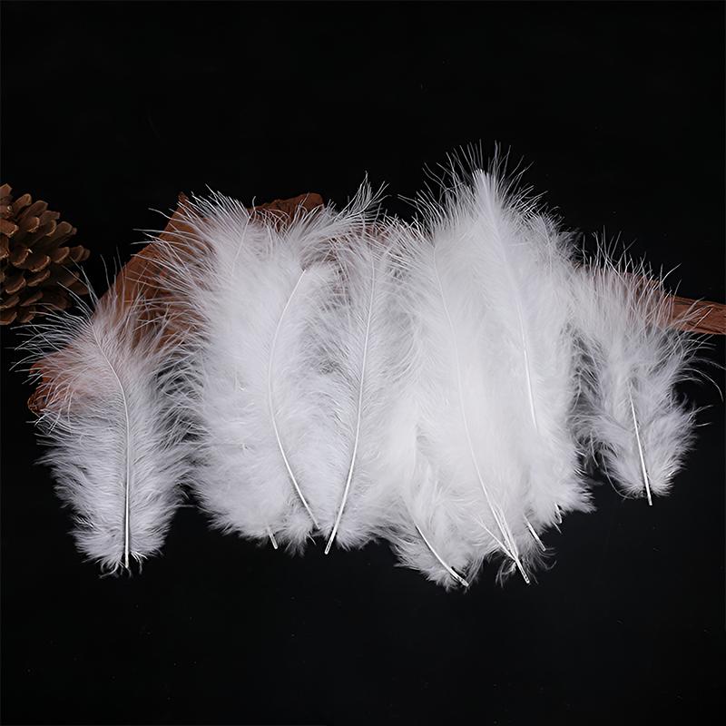 8-15Cm Feathers Long Decoration Bulk White Plume 50Pcs Chicken Goose For Massage Pictures Tree Dreamcatcher Crafts Plumas Small