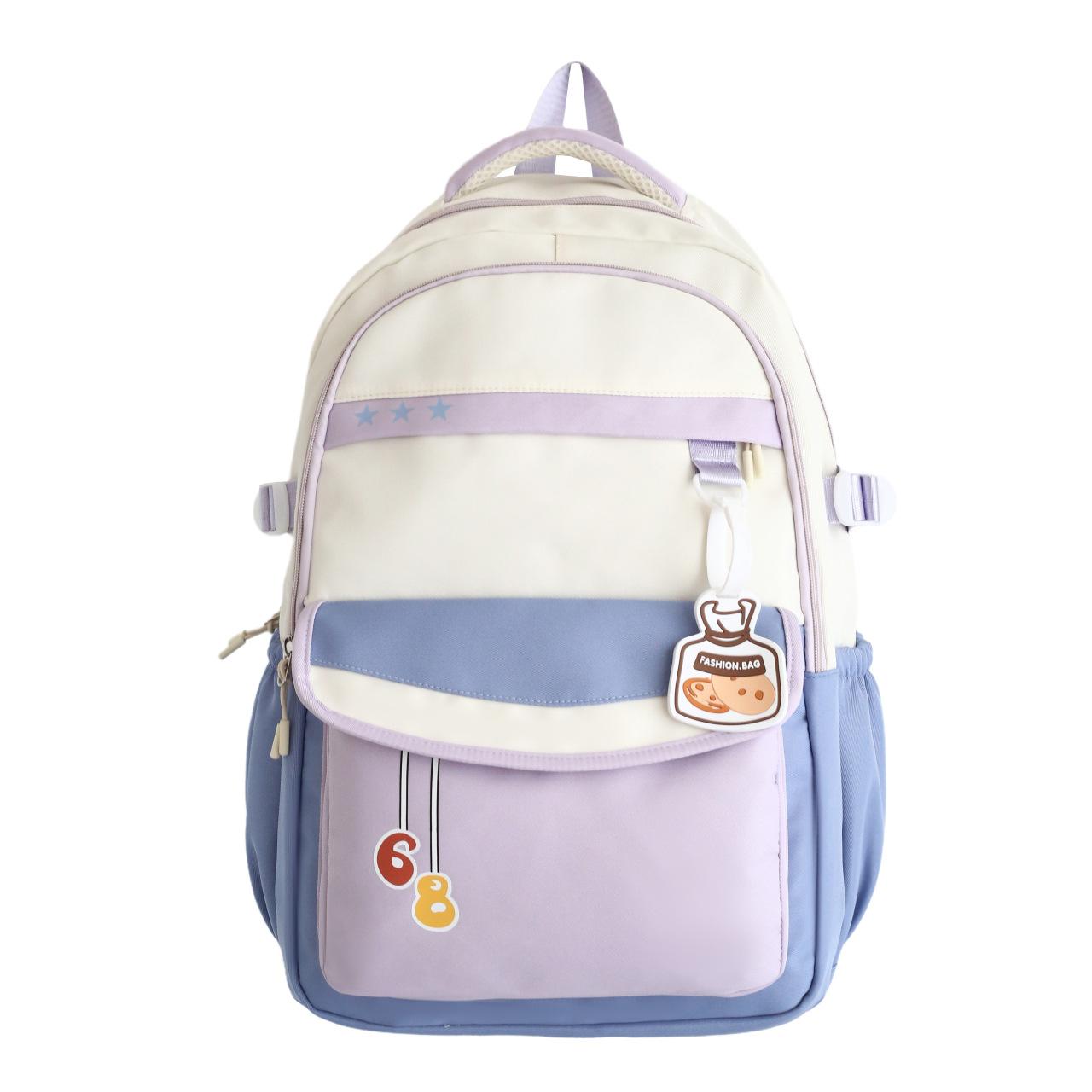 

New college student backpack contrasting colors, lightweight, large-capacity load-reducing backpack, retro tooling backpack