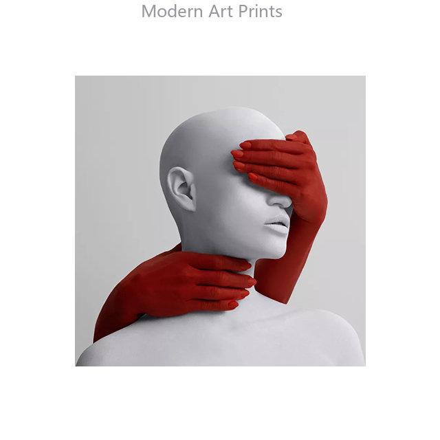 

Black Nude Woman Modern Poster Red White Graffiti Canvas Painting Prints Wall Art Picture Living Room Sexy African Home Decor 20x20cm No Frame