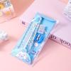Cartoon 5 In 1 Sanrio Stationery Set Anime Kuromi My Melody Cinnamoroll with Ruler Pencil Eraser Students School Supplies Gifts