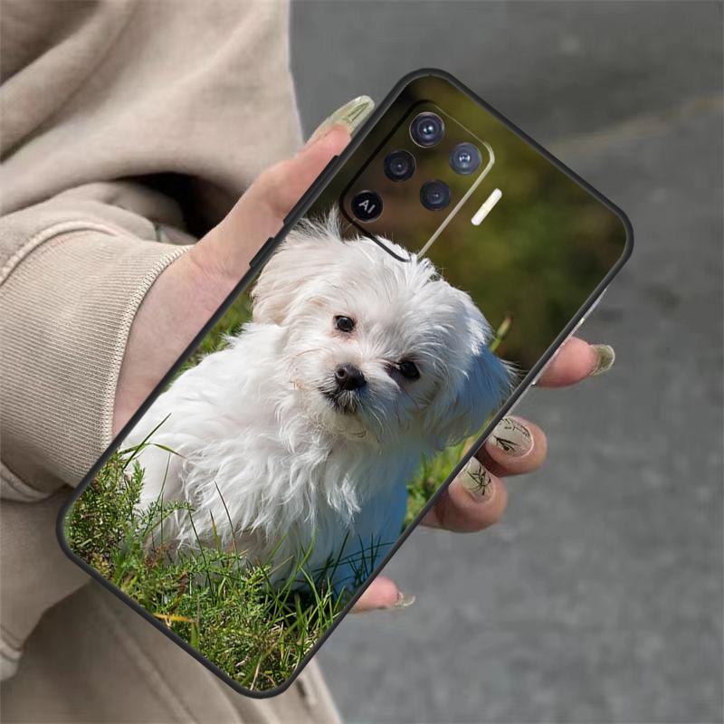Maltese Dog Puppy For OPPO A53S A57S A54 A74 A94 A17 A77 A58 A78 A98 A5 A9 A96 A76 A16 A52 A72 A79 A15 Case