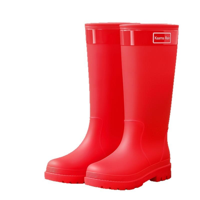 Rain boots khaki extra high women's waterproof rubber shoes urban commuter sweet sa rain shoes non-slip red high water boots women