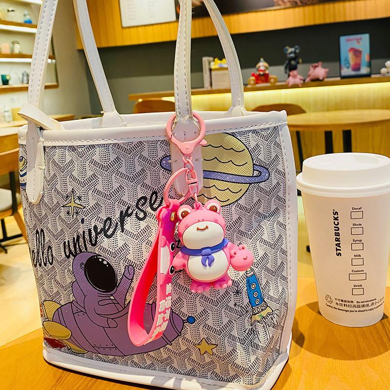 Cute Cartoon Frog Keychain Pvc Material Perfect For Backpacks And Keyrings