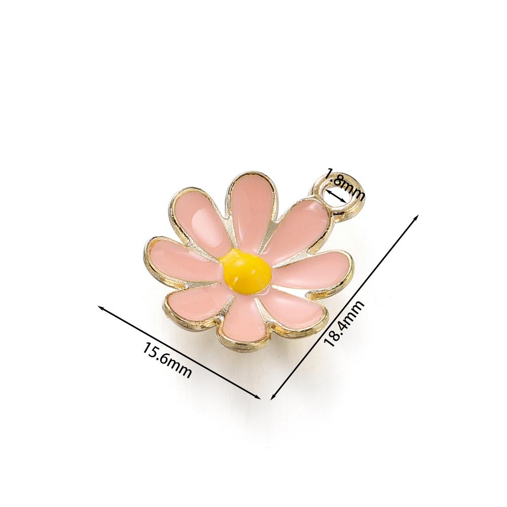 10Pcs Colorful Alloy Drop Oil Daisies Charm Flower Plant Pendant for DIY Bracelet Necklace Earrings Jewelry Making Accessories