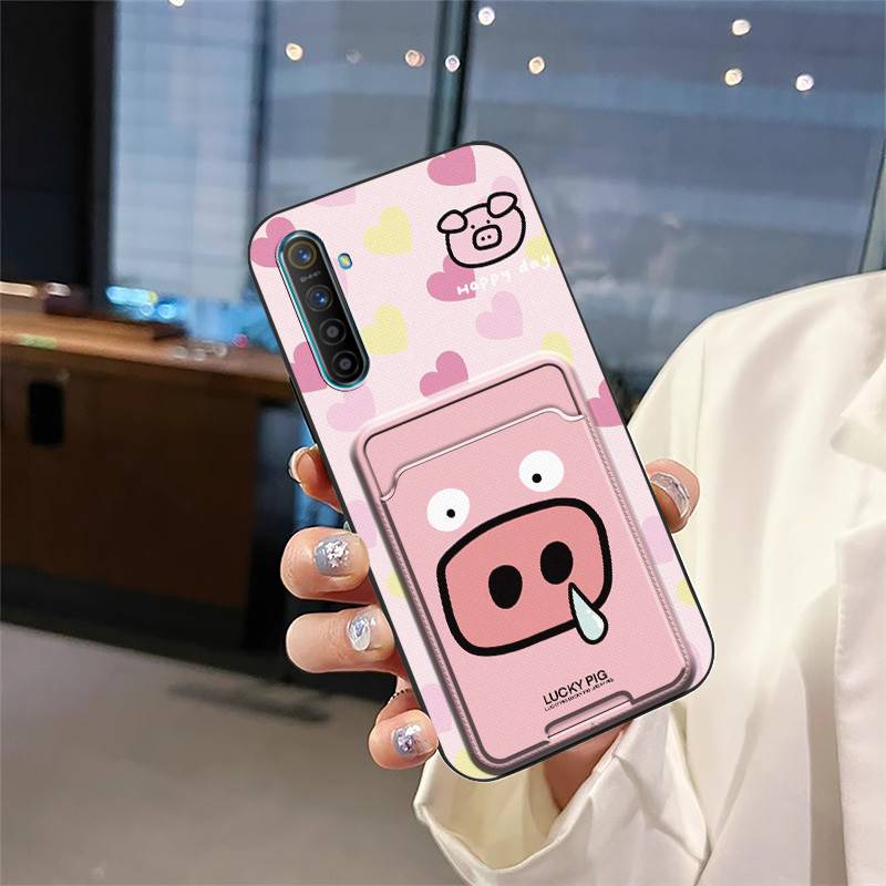 Full wrap Waterproof Phone Case For OPPO Realme X2/Realme XT/K5 Shockproof TPU Cute Card bag protective Card slot Cover