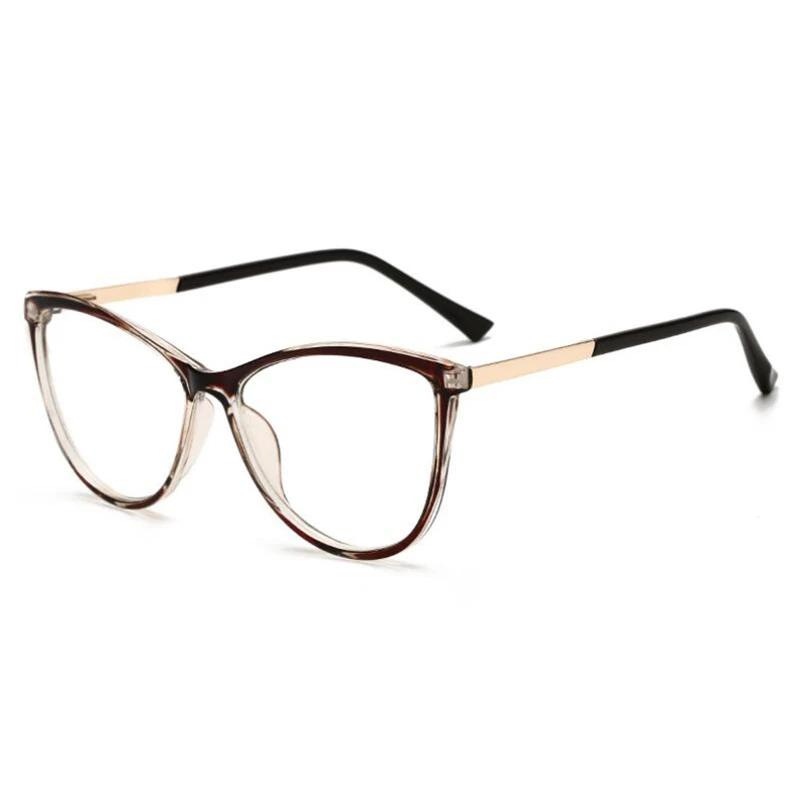 Blu-ray Blocking Cat Eye Multifocal Progressive Eyeglasses Photochromic Oval Optical Prescription Spectacle for Women Men