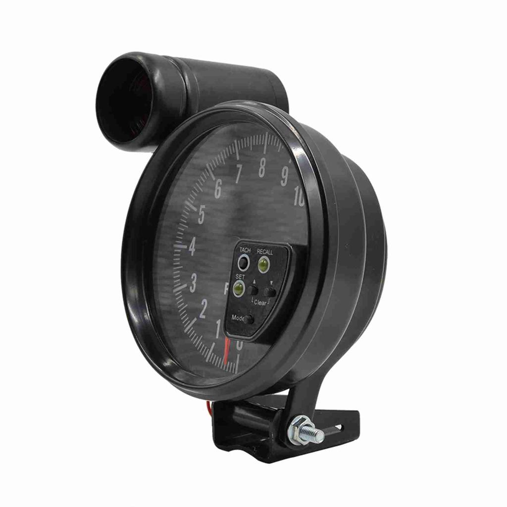 5-inch tachometer, black, with 7-color backlight, shift light, peak alert tone, and LED flashing during RPM warning