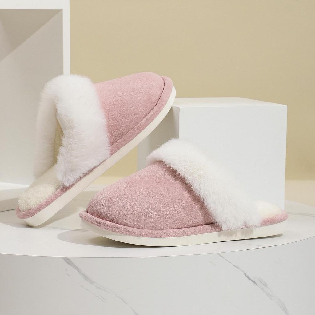 Men's and Women's Fluffy Winter Slippers: Non-slip, Warm, Soft Sole, Plus Velvet Cotton for Home