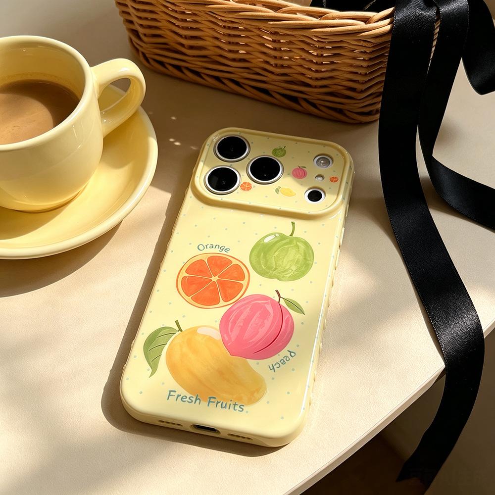 Fresh fruit is suitable for anti-drop iPhone16 mobile phone case Apple 17 protective case creative 17Promax new women