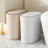 Papelera Lateral Estrecha con Tapa Cubos de Basura Tipo Pulsador Colores Sólidos Puede Botes de Basura DIY Cubo de Basura de Cocina Cubos para Baño del Hogar
