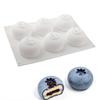 Stampo da Forno per Torta Mousse ai Mirtilli a 1/6 Cavità Stampo in Silicone a Forma di Frutta per Dessert Cioccolato Budino
