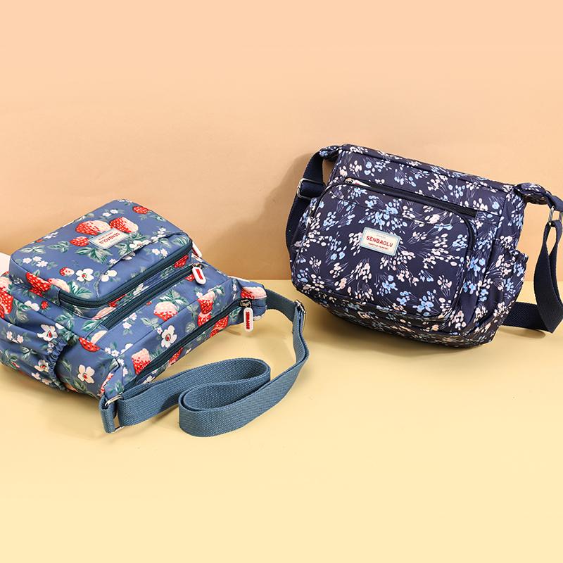 Women's Nylon Bag Printed Bag Small Bag Shoulder Crossbody Bag Middle-Aged Mother's Bag