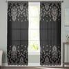 Retro Muster Geometrische Textur Art Deco Tüll Transparente Vorhänge Für Wohnzimmer Schlafzimmer Küche Für Fenster Voile Drapierungen