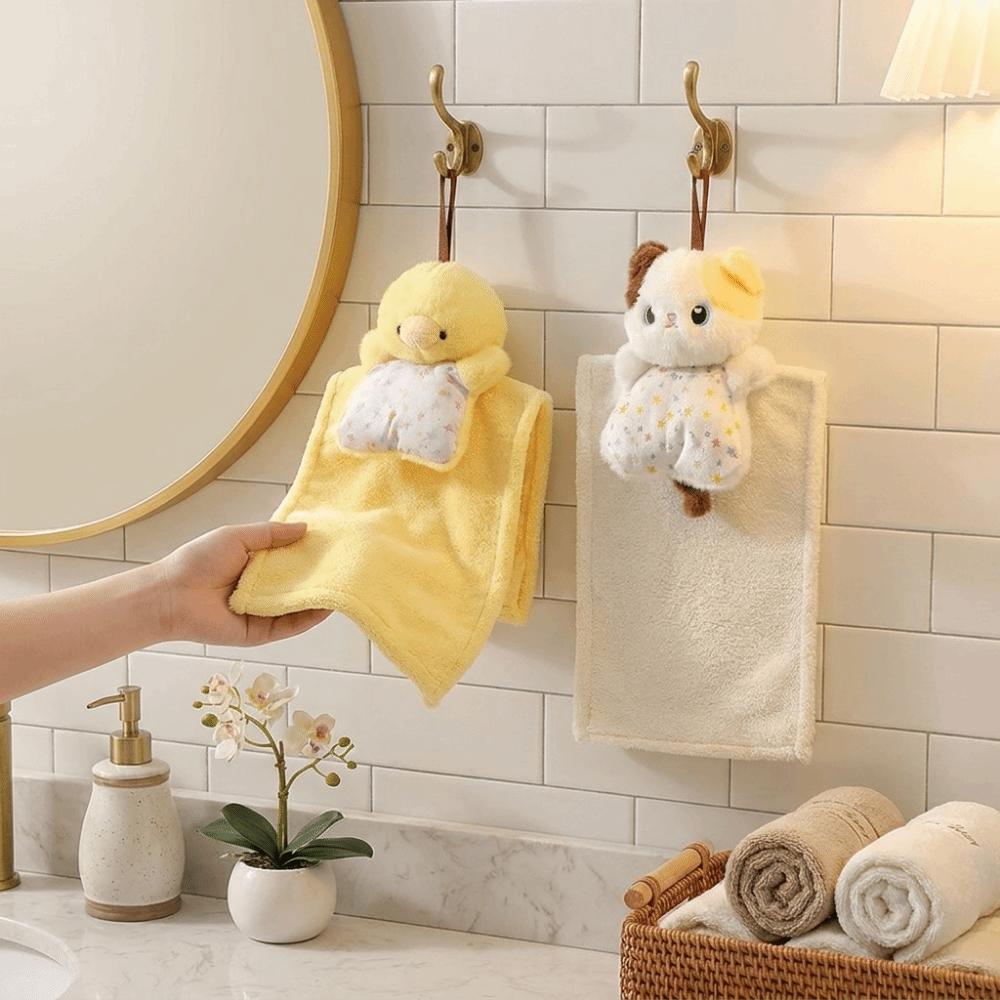 Cartoon Handkerchief Plush Cleaning Hand Cloth Kitchen Cute Wipe Cloth Cleaning Tool