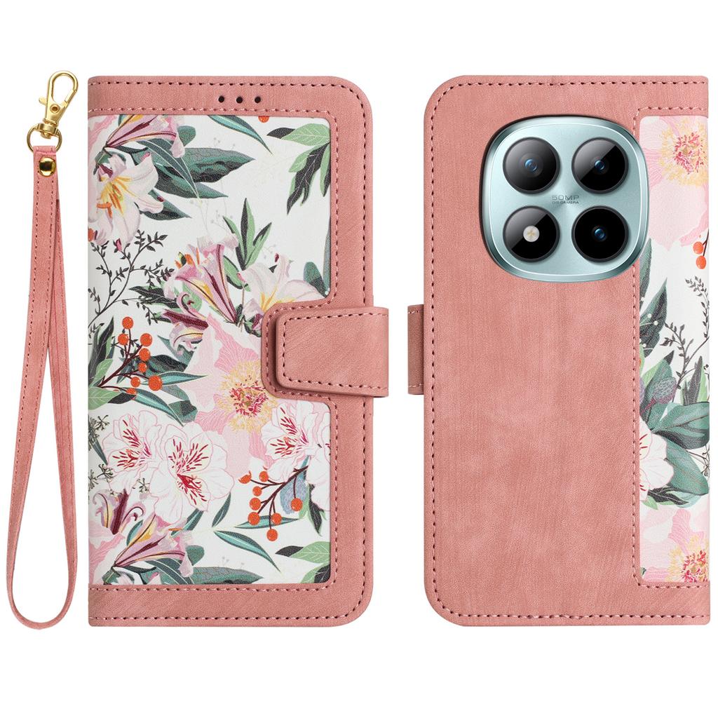 For Xiaomi Redmi Note 15 Pro 5G (Global) Case PU Leather Floral Phone Cover with Card Slots