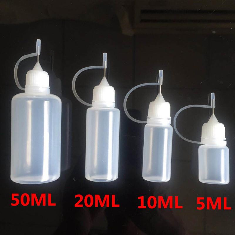 Needle Tip Soft PE Bottle for Oil, Nail Polish Remover, 5/10/20/30/50/100 ml