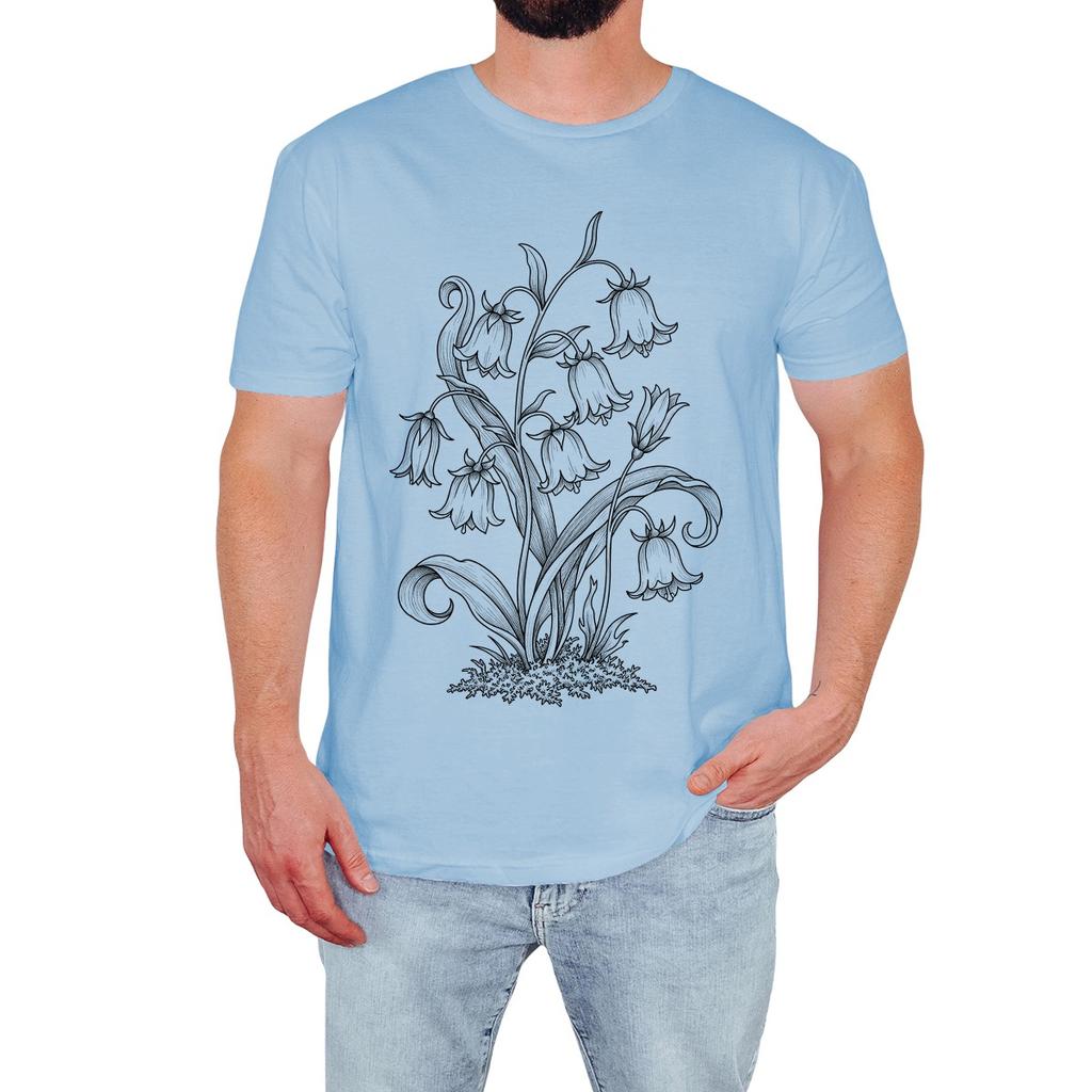 Vintage Floral Illustration Mens T-Shirt Botanical Nature Lover Gift