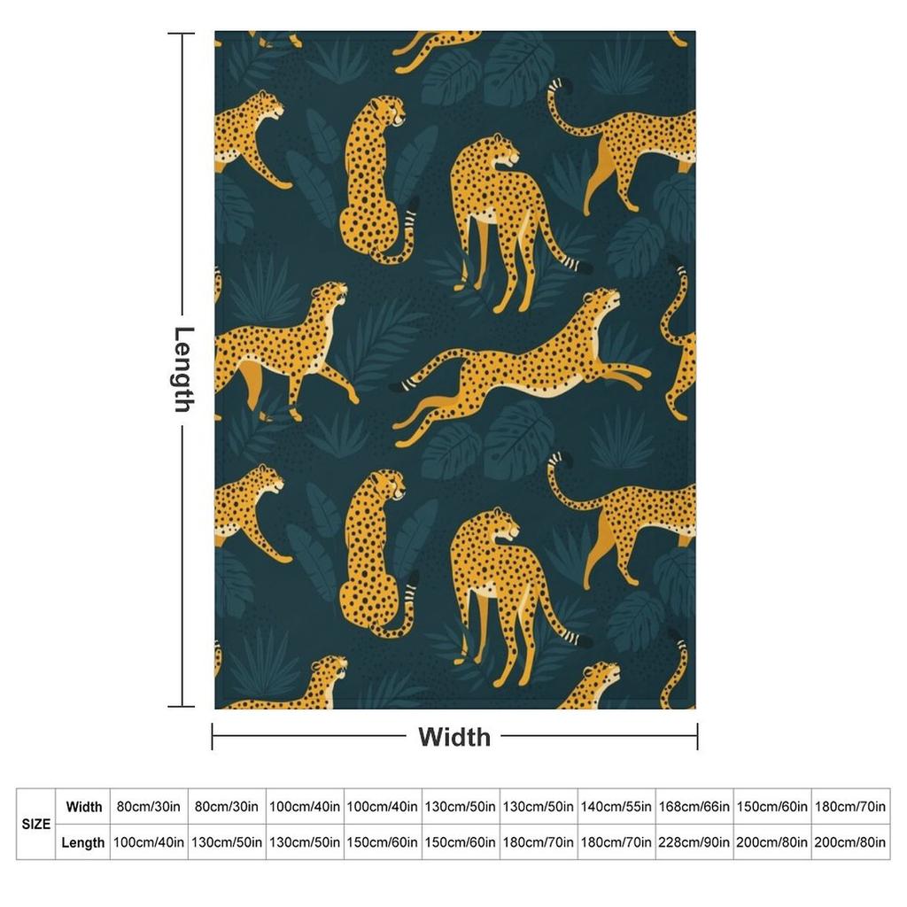 Night Cheetah Pattern Throw Blanket Decorative Sofa Single Blankets Sofas Of Decoration Plush Soft Beds Sofa Throw Blankets