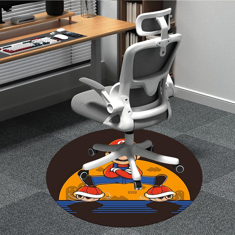 

1pc Mario Bros Office Round Area Rug, Under Office Chairs Bedroom Living Room Home Decor, Available in Various Sizes 80cm by 80cm