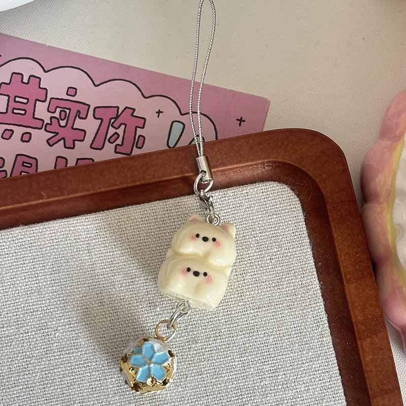 1 stk. Lykkebringende Retro Japansk Vindklokke Telefonpynt Søt Frukt Eple Scrapbook Anheng Søt Telefonstropp Telefontilbehør