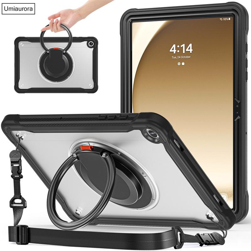 

For Samsung Tab A9 8.7 SM-X110 A9+ A11+ Plus 11 Inch SM-X230 X210 X130 Pull Ring Stand Strap Tablet Case Shockproof Armor Funda Tab A9 (8.7 inch)