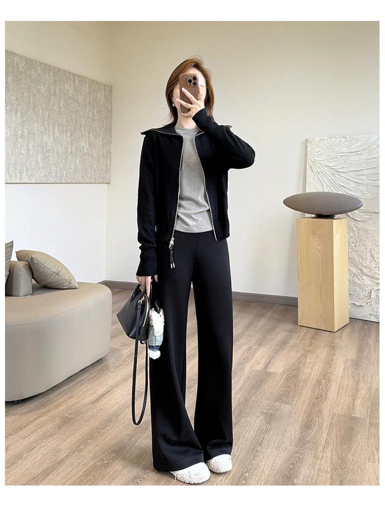 Lu Series Minimalist Supermodel Wide-Leg Pants - High-Waisted Slimming Modal Casual Pants (KK332)