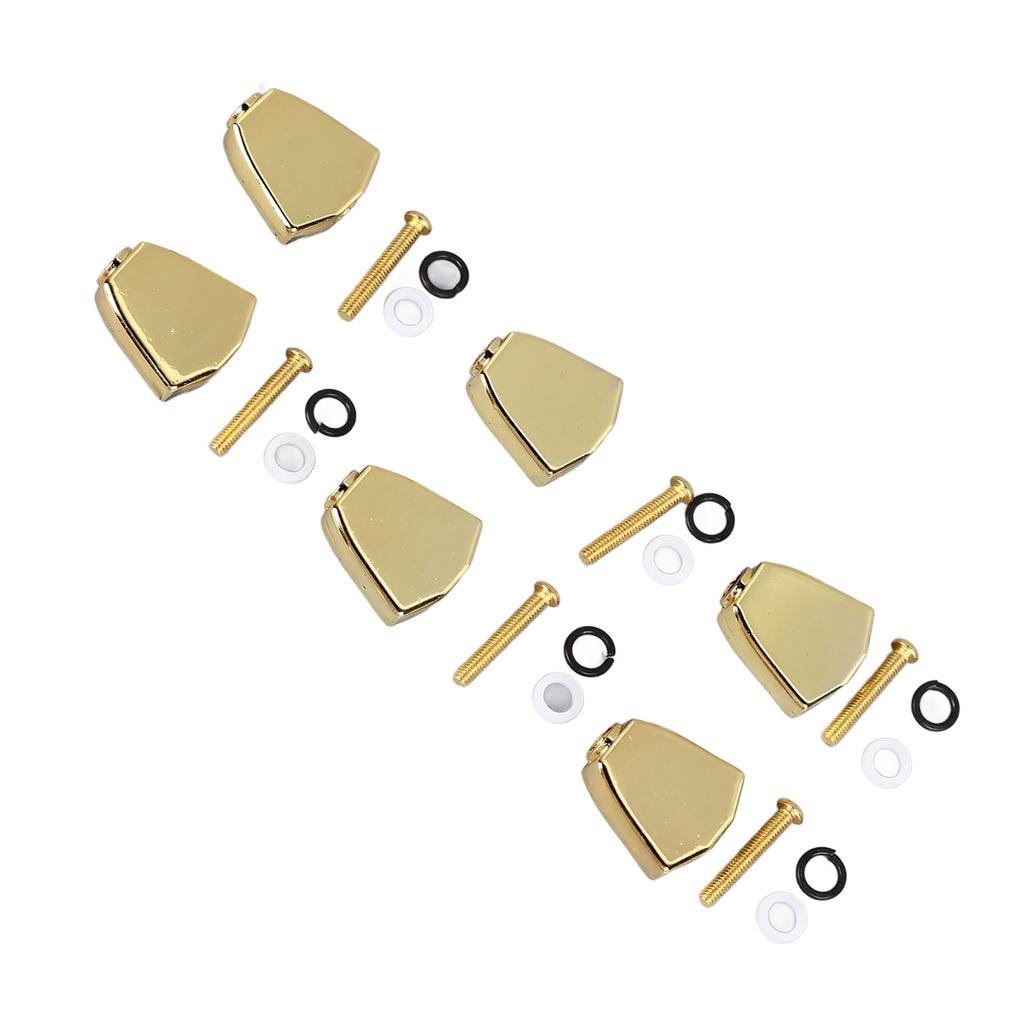 6PCS Guitar Tuner Machine Handle Tuning Key Button Head Metal Guitar Tuning Peg Button Gold